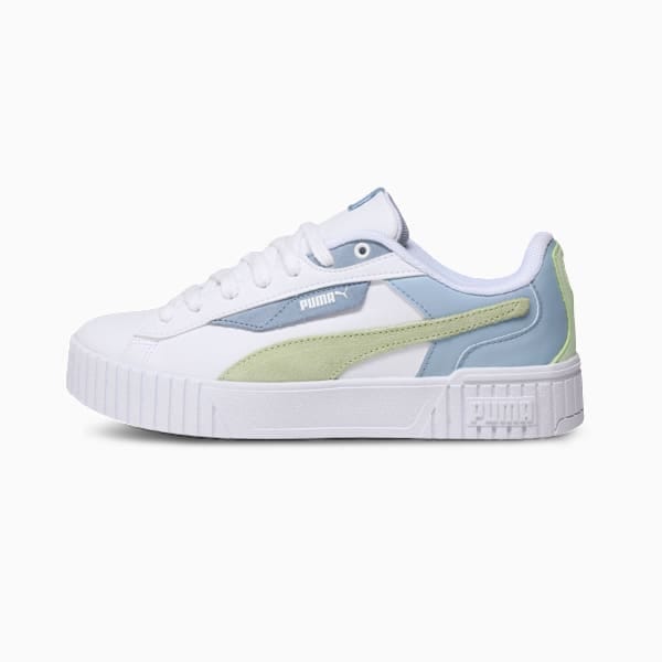 Puma Carina 2.0 Zuki Women'S Casual Sneakers Puma White-Snow Mountain Blue-Apple Spritz