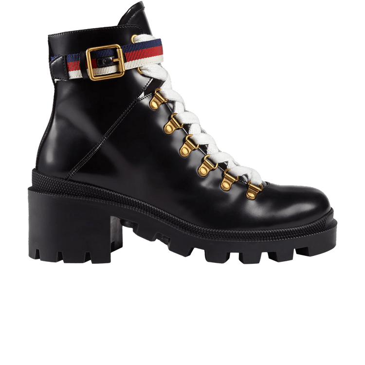 Gucci Wmns Sylvie Web 55mm Ankle Boot 'Black Mystic White Red'