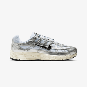Nike P-6000 { WHITE/BLACK-METALLIC SILVER-FLT SILVER