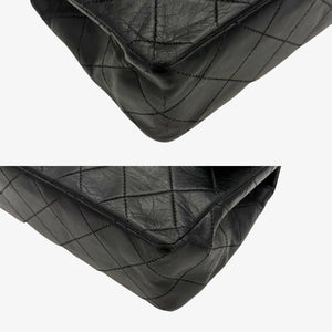 RG237 - CHANEL Vintage Black Lambskin 17cm Mini Square Flap Bag