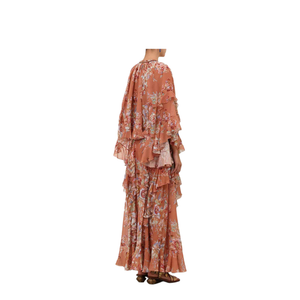 Orange Cotton Long Skirt