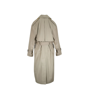 Beige Double-Breasted Trench Coat