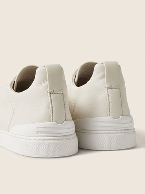 Zegna White Triple Stitch Secondskin Sneakers