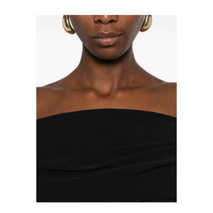 Black Off-Shoulder Neckline Maxi Length Dress