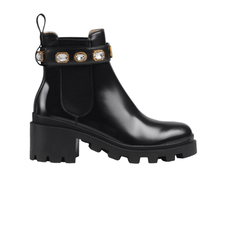Gucci Wmns Leather Ankle Boot 'Belt - Black'