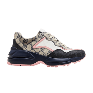 Gucci Rhyton Sneaker Beige Blue Monogram Womens