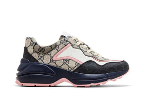 Gucci Rhyton Sneaker Beige Blue Monogram Womens