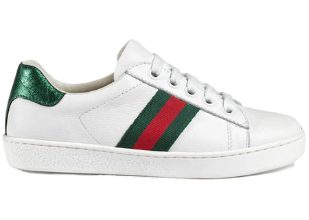 Gucci Ace Leather Sneaker White Red Green Kids