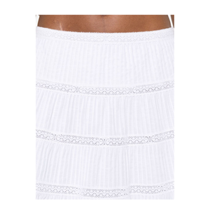 Mini Skirt with Embroidered Trims in Batiste Cotton