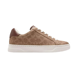 Coach High Line Sneaker In Signature Canvas in Brown Khaki