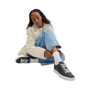 Coach High Line Sneaker In Signature Canvas in Charcoal Black