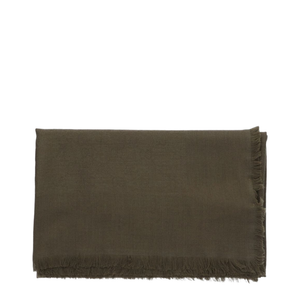 Wool and Silk Jacquard Shawl in Forrest Green