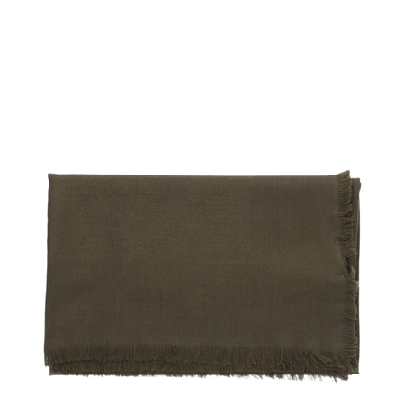 Wool and Silk Jacquard Shawl in Forrest Green