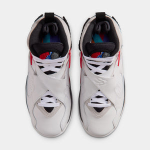 Air Jordan 8 Retro White And True Red Grade School Lifestyle Shoes (White/True Red/Black)