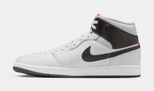 Air Jordan 1 Mid Mens Lifestyle Shoes (Summit White/Black/Neutral Grey)