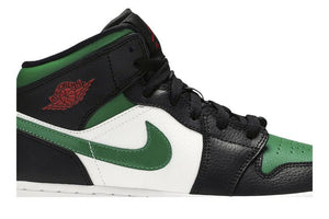Air Jordan 1 Mid GS Black Pine Green