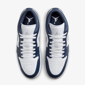 JORDAN AIR JORDAN 1 LOW { WHITE/WOLF GREY-MIDNIGHT NAVY