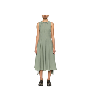 Wrap Dress in Cotton Blend Green