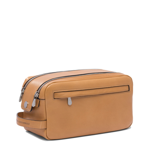 Beauty Case with Double Zipper in Natural