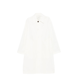 Nylon And Cotton Blend Coat In White
