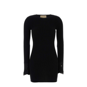 Lace Cashmere Dress - Black