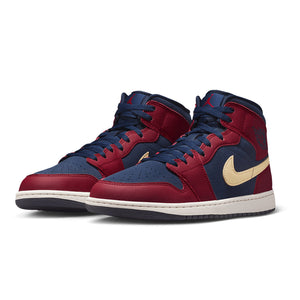 AIR JORDAN 1 MID SE TEAM RED/ PALE VANILLA