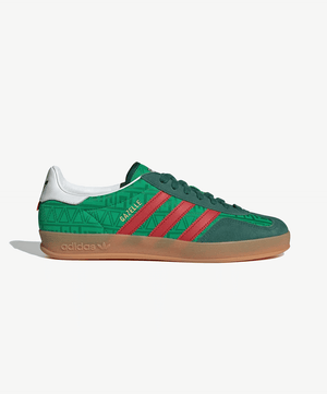 ADIDAS ORIGINALS | GAZELLE INDOOR { GREEN/BETTER SCARLET/COLLEGIATE GREEN