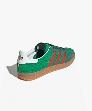 ADIDAS ORIGINALS | GAZELLE INDOOR { GREEN/BETTER SCARLET/COLLEGIATE GREEN