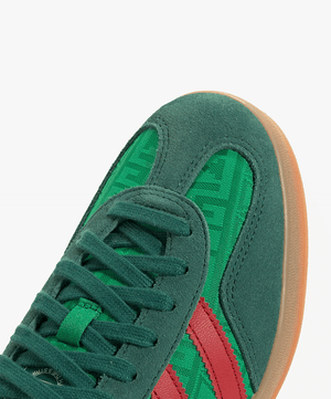 ADIDAS ORIGINALS | GAZELLE INDOOR { GREEN/BETTER SCARLET/COLLEGIATE GREEN