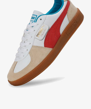PUMA | PALERMO LEATHER { PUMA WHITE/FOR ALL TIME RED