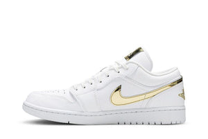 Wmns Air Jordan 1 Retro Low 'White Metallic Gold'