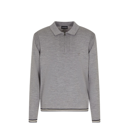 Polo-Shirt Collar Jumper in Pure Virgin Wool