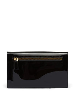 patent-leather envelope bag