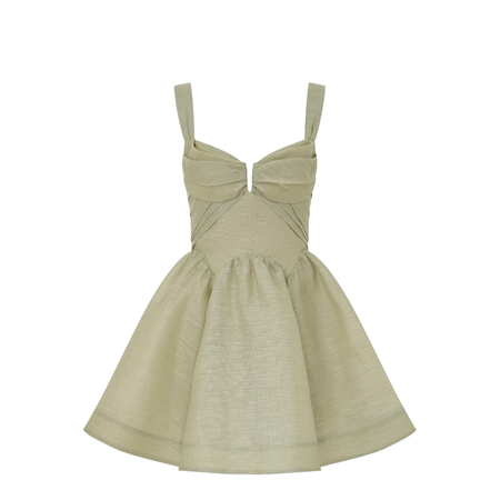 Green Linen Casual Dress