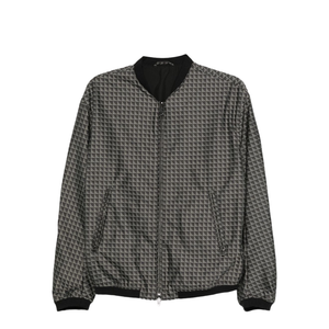 Blouson in Nylon Jacquard with Repeated Eagle Motif