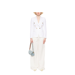 Cotton Single-Breasted Jacket - White