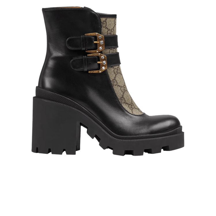 Gucci Wmns Ankle Boot 'Buckles - Black Beige'