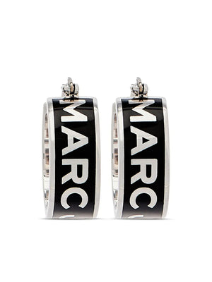 The Button Enamel Logo Hoop earrings