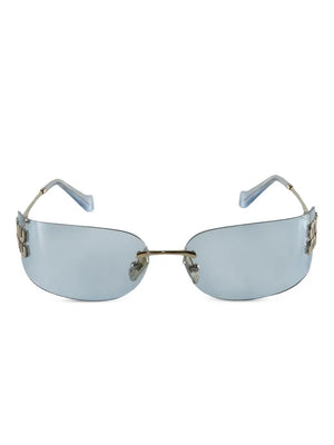 logo-plaque rimless sunglasses