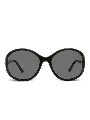 round-frame semi-rim sunglasses