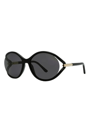 round-frame semi-rim sunglasses