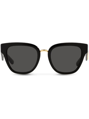 round-frame logo-plaque sunglasses