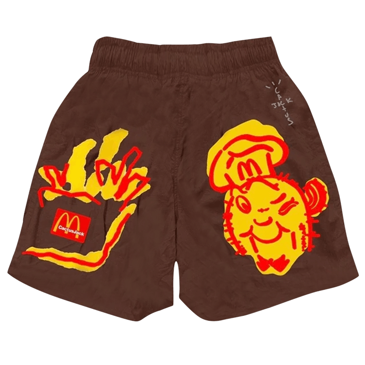 Cactus Jack by Travis Scott x McDonald's Illustration Shorts II Brown