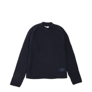 Navy Roll Neck Sweater Night Blue Red