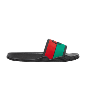 Gucci Slide Interlocking G - Black Red Green