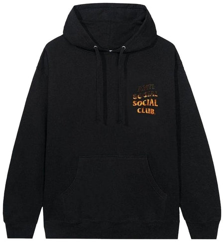 Anti Social Social Club A Fire Inside Flame Hoodie Black