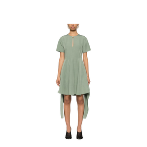 Pebble Dress in Viscose and Linen - Green