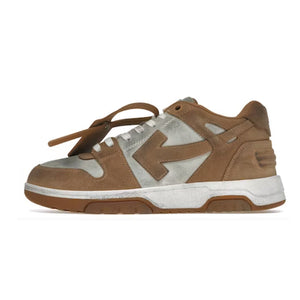 OFF-WHITE Out Of Office OOO Low Tops Distressed Brown White