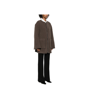 Wool Zipped Jacket Brown