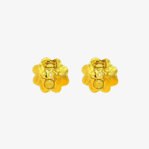 RC438 - CHANEL Vintage Gold Plated Camellia Clip-On Earrings